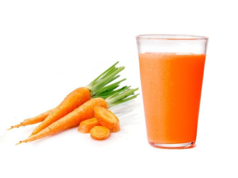 Karottensaft reinigt den Körper des Kindes von Parasiten.